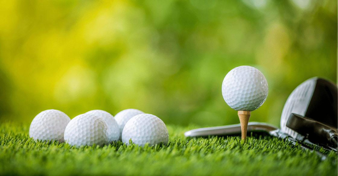 golf balls on artificial turf