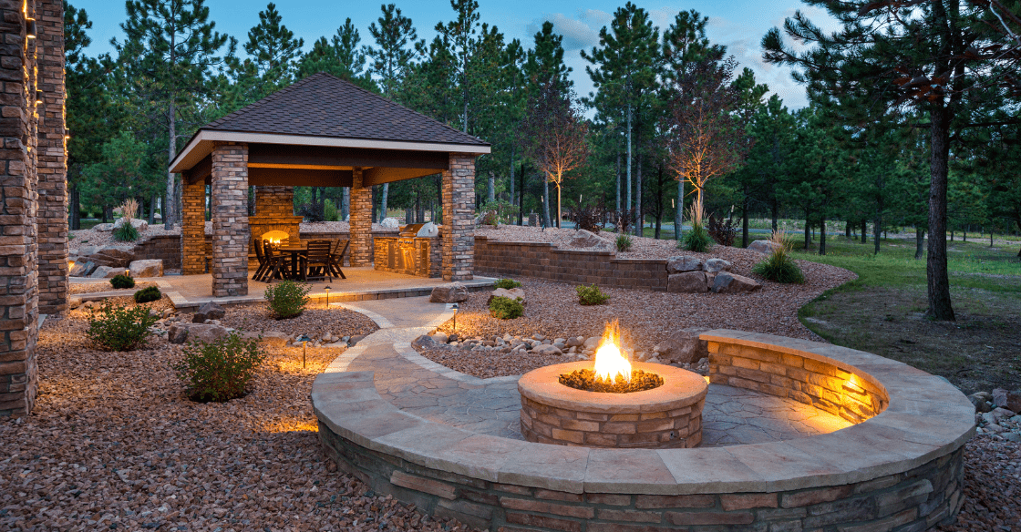 outdoor space with fire pit 