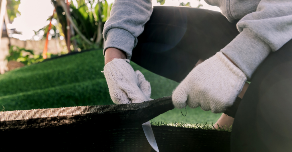Expert installing artificial grass to avoid problems