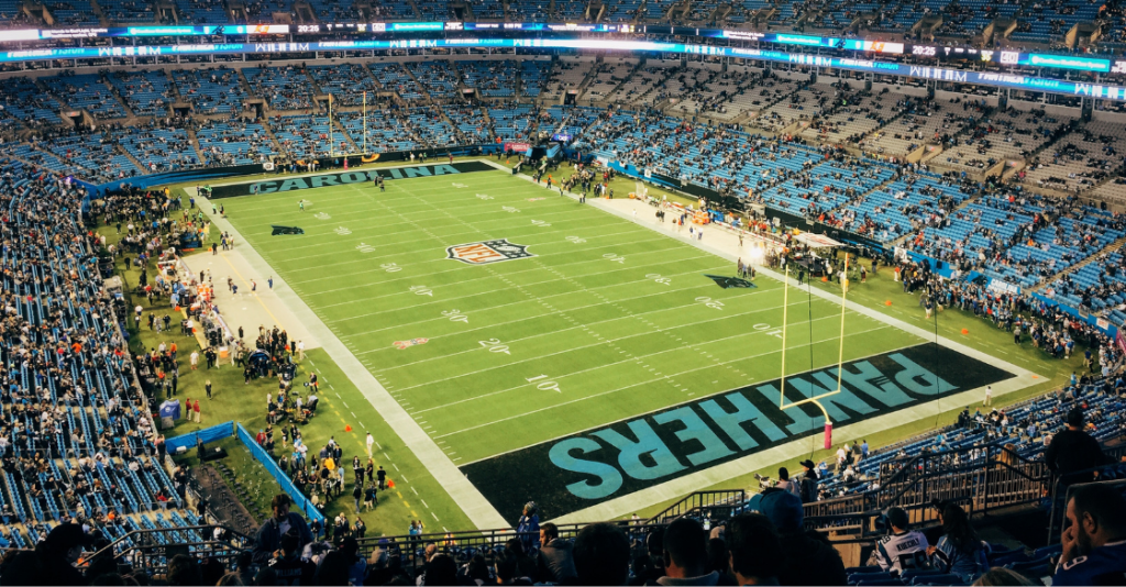 Panthers football stadium with artificial turf