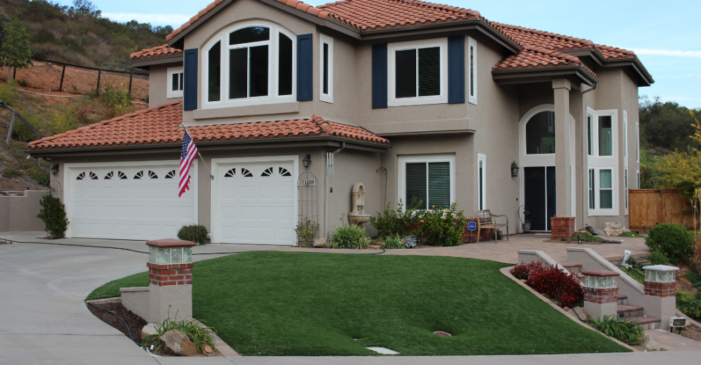 Landscaped from yard in San Diego with artificial grass