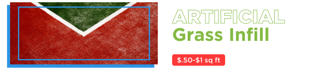 Artificial grass infill cost graphic